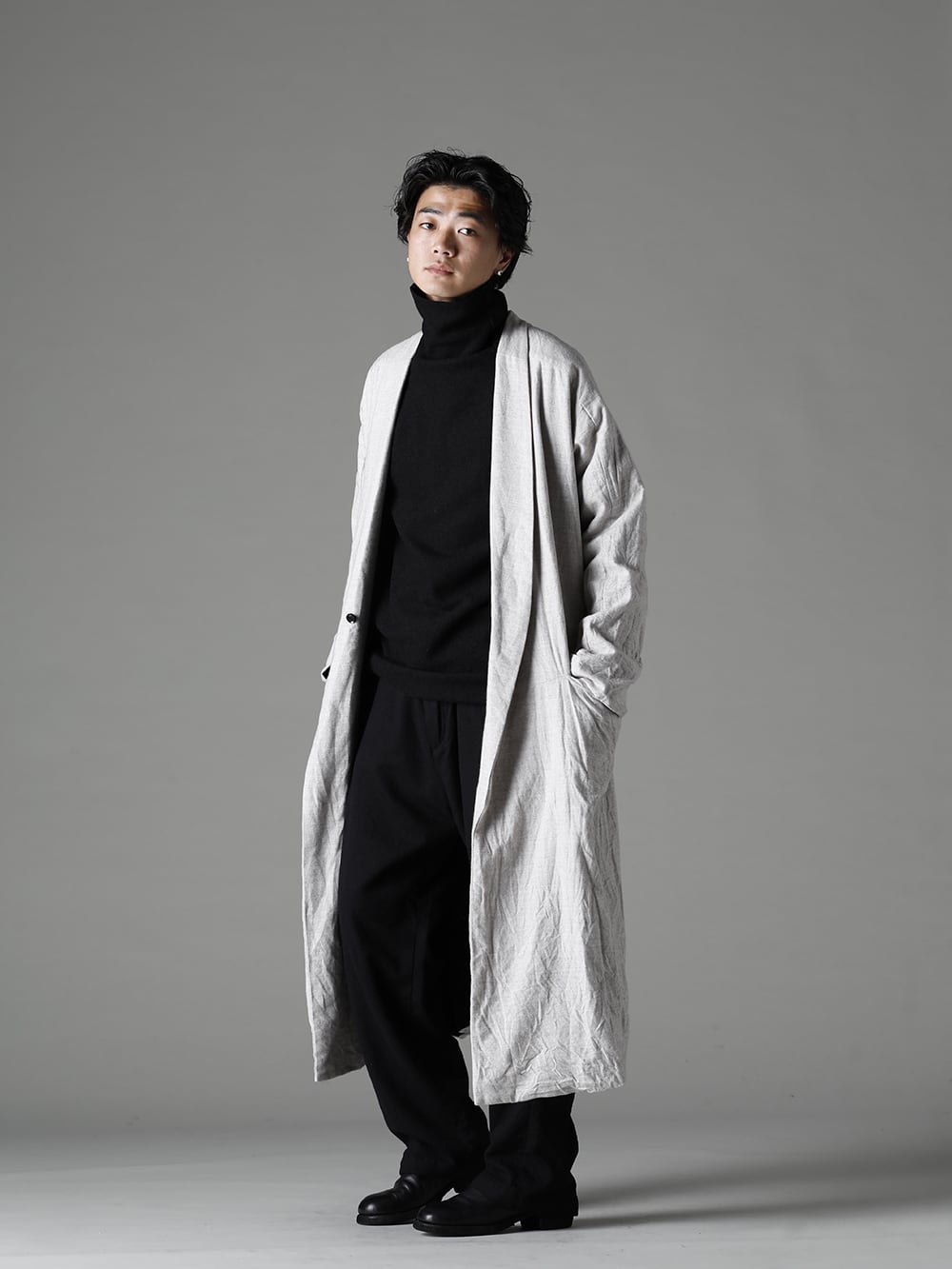 GARMENT REPRODUCTION OF WORKERS 22-23AW   The classic item as a base for everyday fashion. - Berger-Coat-Shawl-Collar-Nel-Natural Berger Coat Shawl Collar Nel Natural - TTW-wn Wool Bottle Neck Knit Black - Farmers-Trousers-Wool-Black Farmers Trousers Wool Black - 788Z_H Back Zip Boots Double Sole - Horse Full Grain Leather 1-003