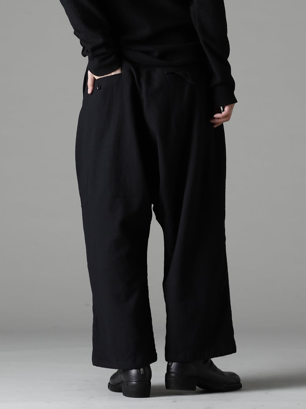 GARMENT REPRODUCTION OF WORKERS 22-23AW A fusion of modern tastes and classic patterns.  - TTW-wn Wool Bottle Neck Knit Black - Bretagne-pants-Long-Wool-Black Bretagne pants Long Wool Black - 788Z_H Back Zip Boots Double Sole - Horse Full Grain Leather 2-002