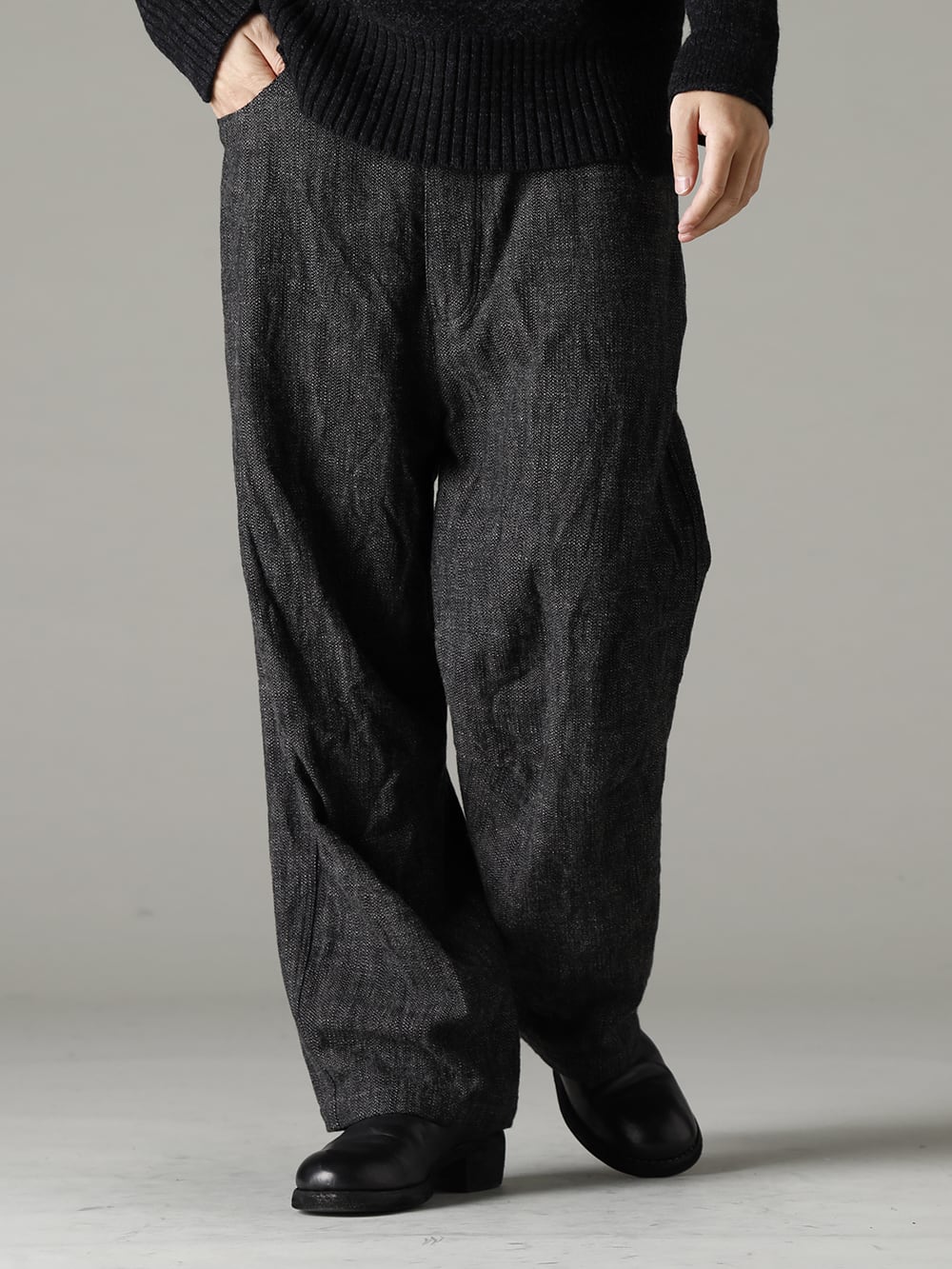 KLASICA(クラシカ) 22-23AW(秋冬) ハリと丸みあるシルエットがニットとマッチ - UP026-354G バギー 5 ポケット パンツ - 788Z_H バックジップブーツ ダブルソール - ホース フルグレイン レザー 3-002