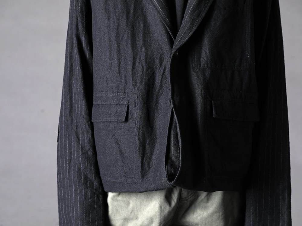 The Viridi-anne 2022-23AW Jacket that can be worn 2 ways.  - VI-3516-06 Wool / Linen Combination Jacket 2-004