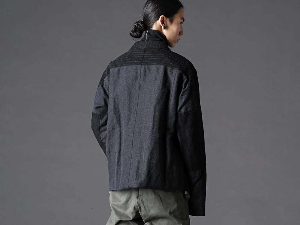 The Viridi-anne 2022-23AW Jacket that can be worn 2 ways.  - VI-3516-06 Wool / Linen Combination Jacket 2-005