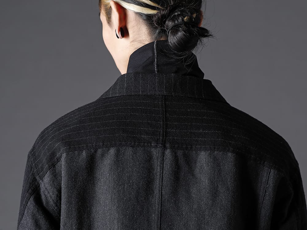 The Viridi-anne 2022-23AW Jacket that can be worn 2 ways.  - VI-3516-06 Wool / Linen Combination Jacket 2-006