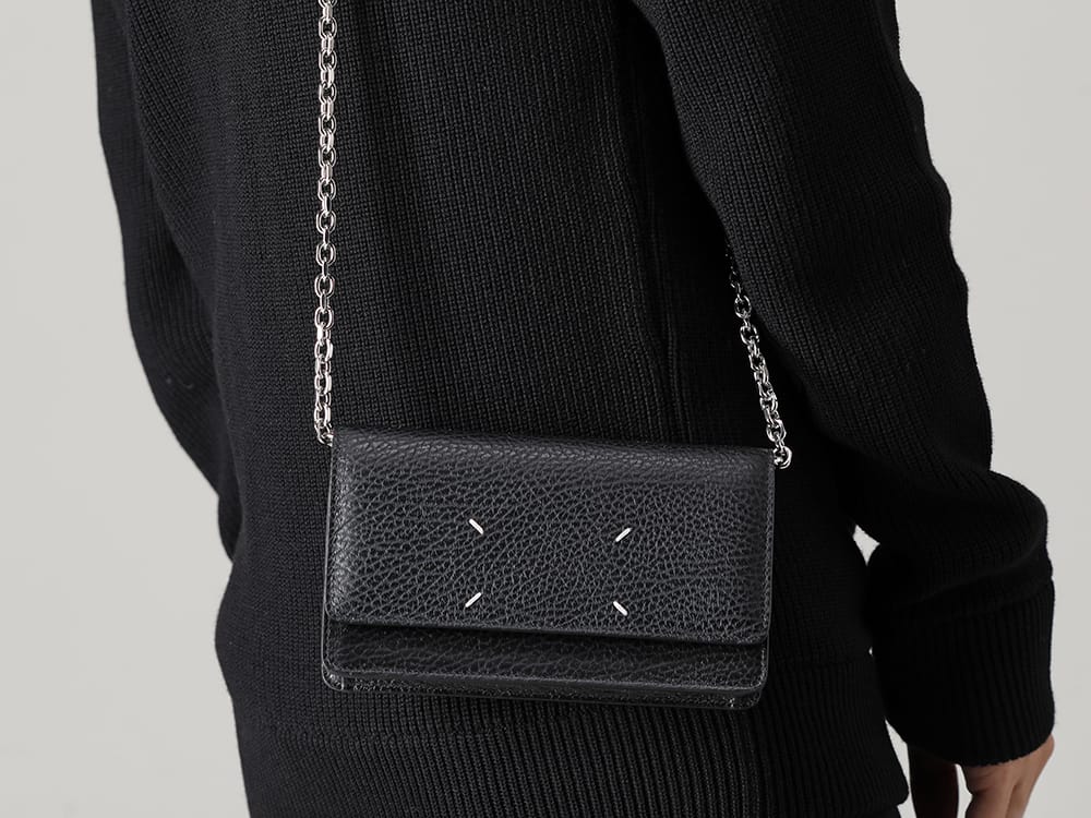 Maison Margiela 2022-23AW Just the right size and design for daily use! - SA3UI0008 Large Chain Wallet - SI1HA0013-Black Driver's Zip Up Knit Black 3-005