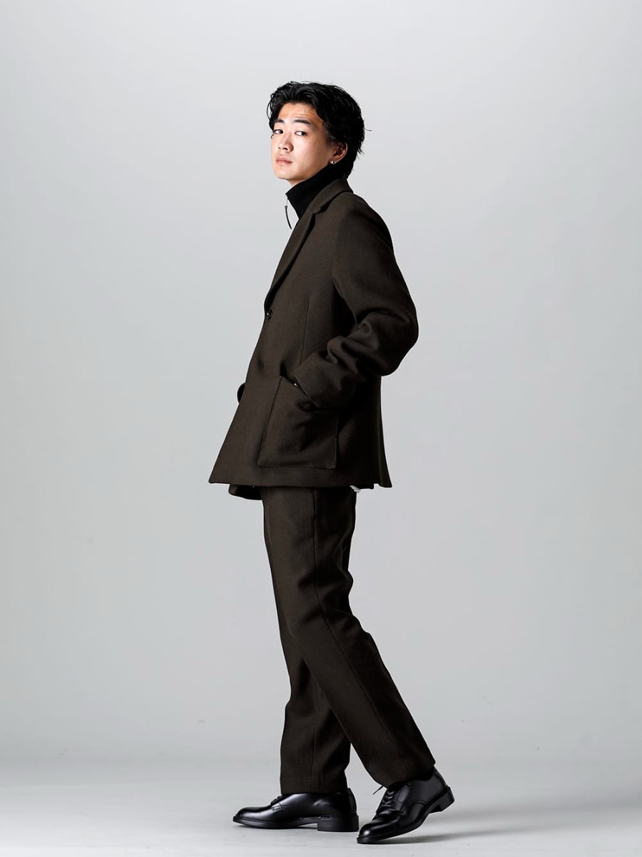 IRENISA - イレニサ 22-23AW スタイリング 見出し1 - IH-22FW-J014-TA-Double Breasted Jacket-Coat - SI1HA0013-Driver's Zip Up Knit Black - IH-22FW-P019-TA-No Tuck Straight Pants 1-001