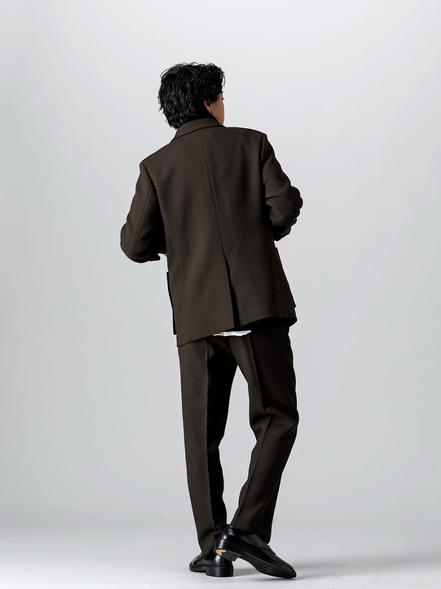 IRENISA - イレニサ 22-23AW スタイリング 見出し1 - IH-22FW-J014-TA-Double Breasted Jacket-Coat - SI1HA0013-Driver's Zip Up Knit Black - IH-22FW-P019-TA-No Tuck Straight Pants 1-002