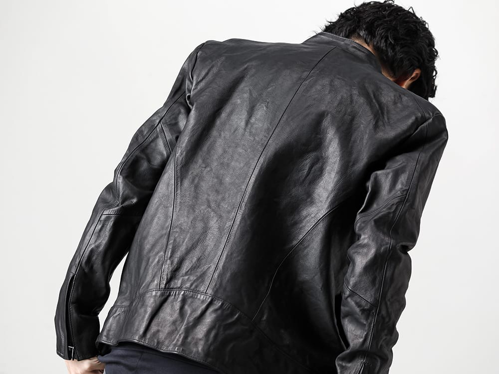 CIVILIZED - シヴィライズド 2022-23AW 見出し2  - CVJ-0004 レザー ライダース ジャケット - RB-402-Black クロスジャージー L/S ブラック 2-002
