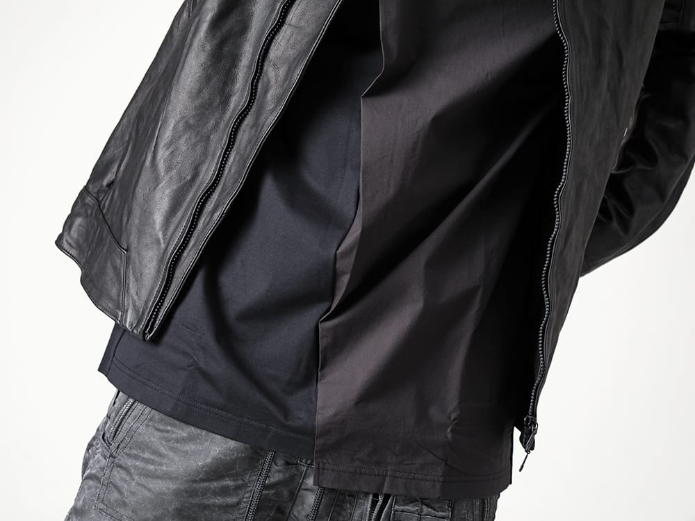 RIPVANWINKLE - リップヴァンウィンクル 2022-23AW 見出し2  - CVJ-0004 レザー ライダース ジャケット - RB-402-Black クロスジャージー L/S ブラック 2-004