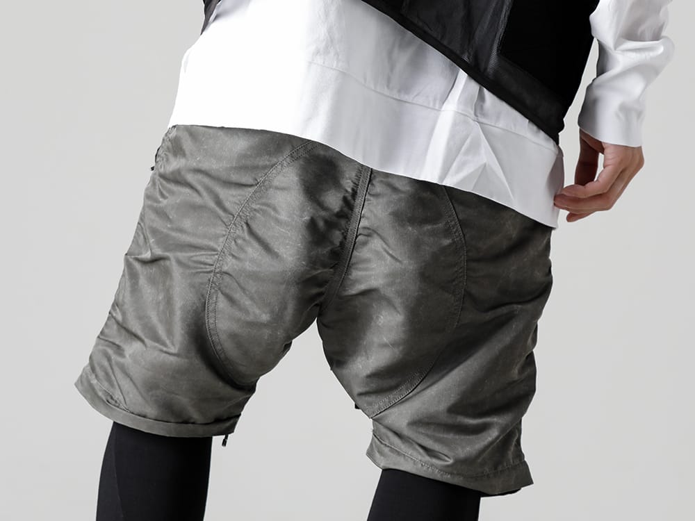 RIPVANWINKLE - リップヴァンウィンクル 2022-23AW モダールジャージーレギンスのレイヤードはブラックで引き締め効果をプラス - RB-429-Vintage-Khaki パラシュートパンツ ヴィンテージカーキ - RB-420-Black モダール ジャージー レギンス ブラック - SCV186C018-Balck ツイストチャッカ ライト Black 3-003