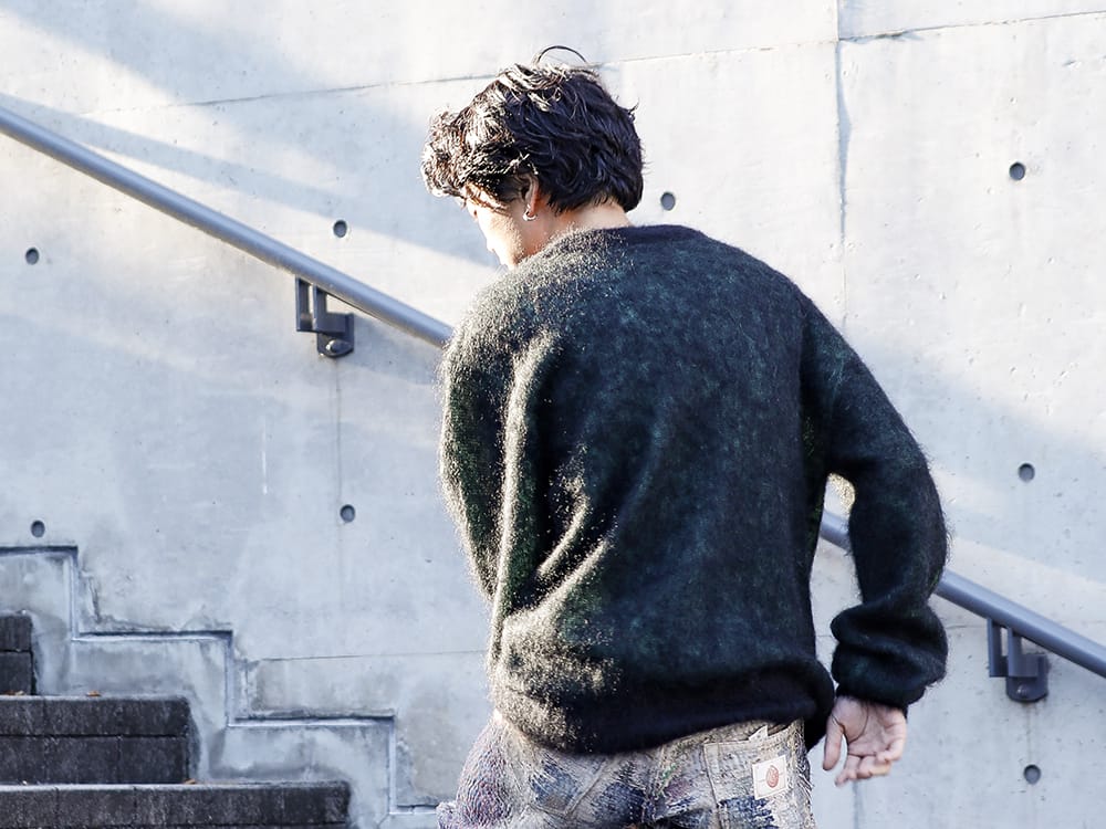 セントマイケル 2022-23AW - ニット素材のトップスを使ったタイムリーなスタイリング。 - SM-A22-0000-072(ボーン X レイズド × セントマイケル CLOWN ニット ブラック) - 3-005