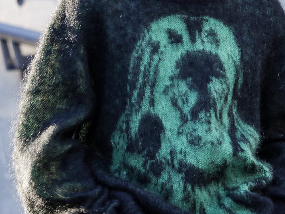 セントマイケル 2022-23AW - ニット素材のトップスを使ったタイムリーなスタイリング。 - SM-A22-0000-072(ボーン X レイズド × セントマイケル CLOWN ニット ブラック) - 3-006