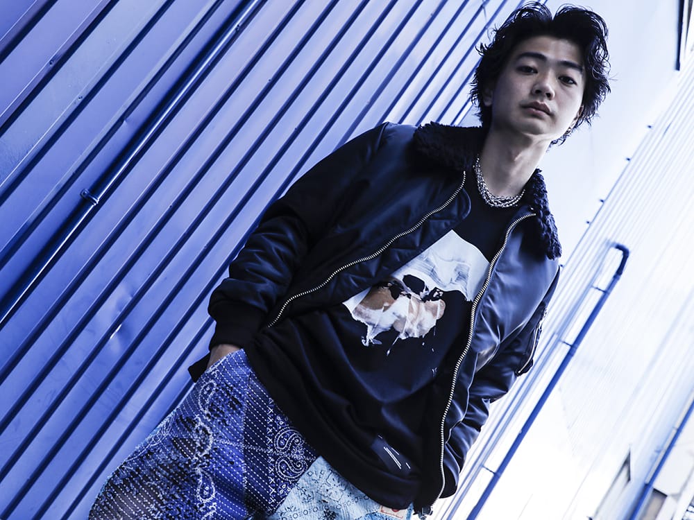 PHENOMENON / JULIUS / TAKAHIROMIYASHITATheSoloist. 2022-23AW - Jacket filled with the brand's commitment - ILLJK22A-007-black(Cross Flight Jacket Black) 807CPM2-Black(Cotton Jersey Drape SS T-Shirts Black) sa.0024AW22(Quadruple glass beads with ball chain necklace) - 2-001