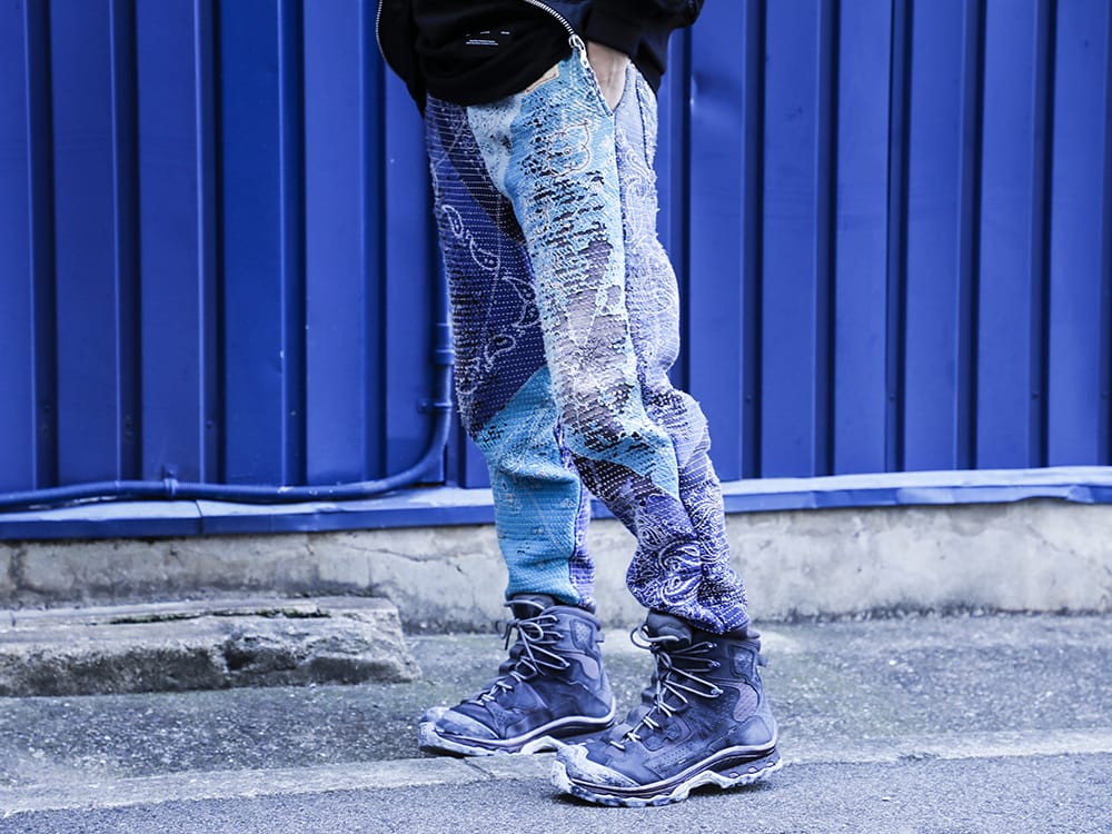 PROLETA RE ART / 11 by Boris Bidjan Saberi 2022-23AW - Pants with impact and distincitve processing - UROBOROS-SWEAT-PANTS-IND-TURQ-M-21-22AW(UROBOROS SWEAT PANTS INDIGO × TURQUOISE) BOOT2-GTX-BLACK-DYE-001(BOOTS2-GTX-BLACK-DYE-001) - 3-002