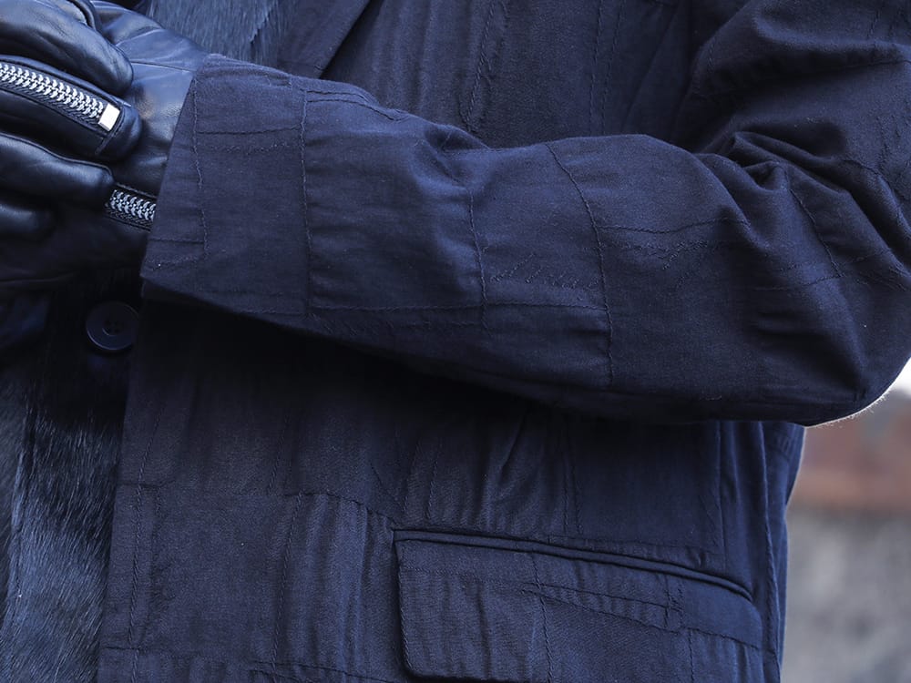 ディーハイゲン 2022-23AW - クラシカルなシルエットに無骨さを感じるディテールを - ST106-0322A(Scabパッチワークジャガードストレッチコットンチェスターコート) - 2-005