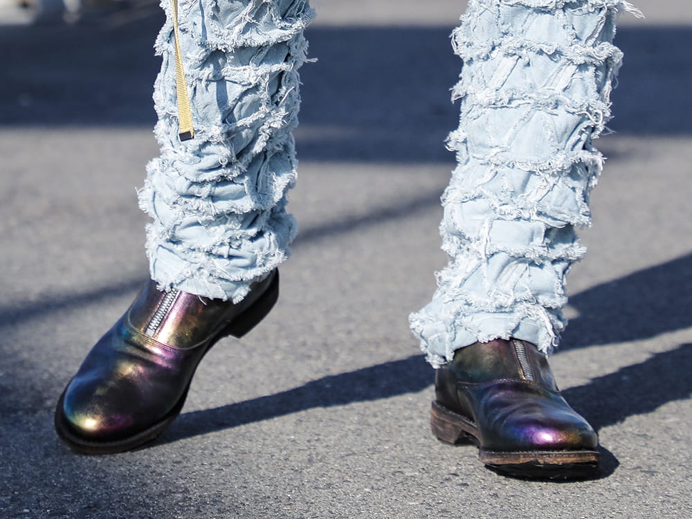 GUIDI 2022-23AW - Pants and boots of the design with outstanding impact - 310-laminato(Middle Front Zip Boots Single Sole - Horse Laminato FG Leather - 310) - 3-006