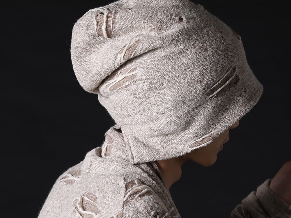 kiryuyrik 2022-23AW - Atmospheric fabric created by damage - KO-HCAP01-058-beige(Damage Jersey Cap Beige) - 2-010