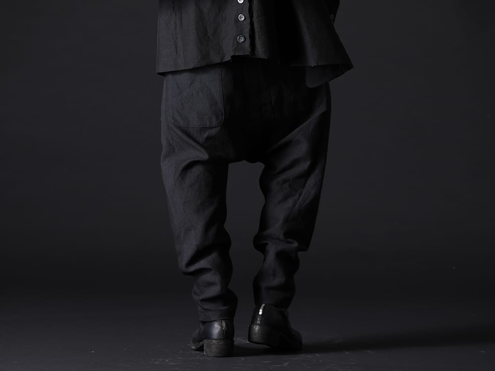 ヌード マサヒコマルヤマ / グイディ 2022-23AW - スタイリングに取り入れやすい、定番のサルエルシルエット - NU-1652(ドロップクロッチ 2タックパンツ) 788Z_H(バックジップブーツ ダブルソール - ホース フルグレイン レザー) - 3-003