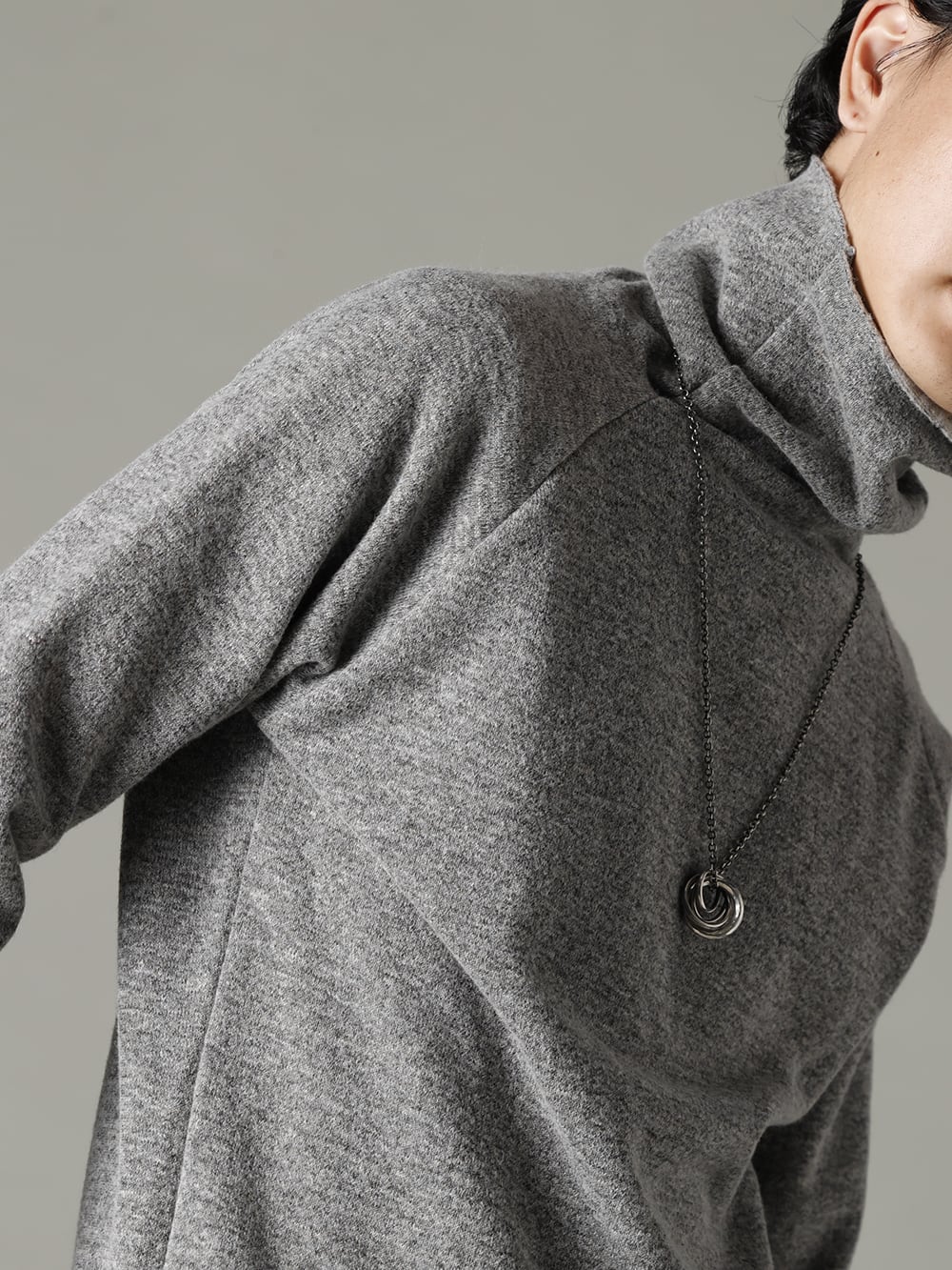 NOUSAN(ノウザン) 22-23AW(秋冬) お好みのファブリックでコーディネート - TTC-wmpl-Grey-Beige イタリア マペル ウールニットボトルネック グレーベージュ 3-002