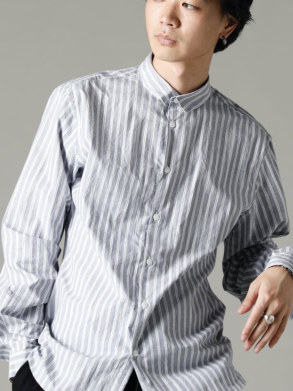 Bergfabel 22-23AW Striped shirt made of the same material as the lining of the 22-23AW outerwear. -  Sh112-A70 Tyrol Shirt