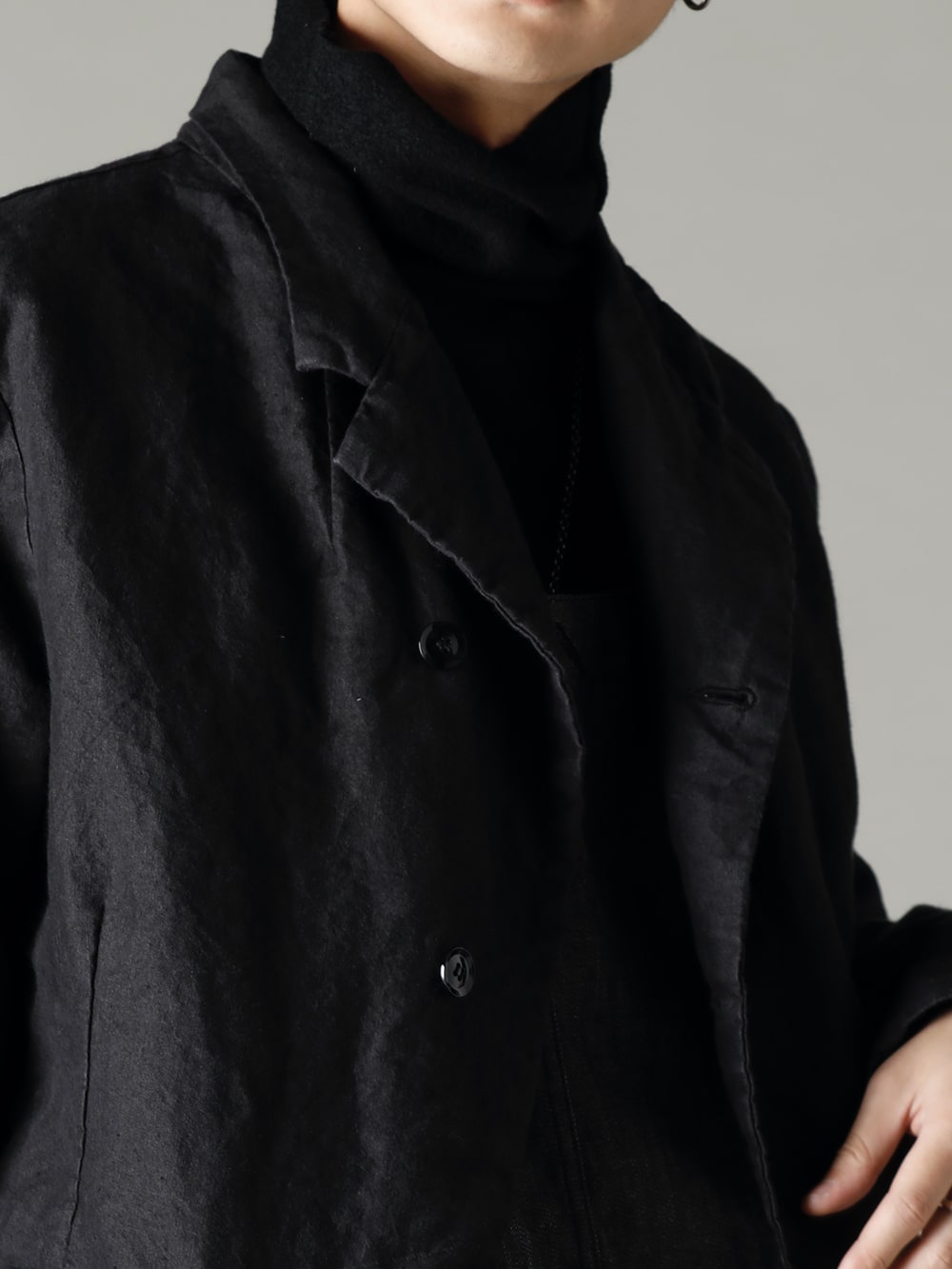 KLASICA(クラシカ) 22-23AW(秋冬) オーバーオールには和紙リネンの混紡素材を使用したヴィンセントジャケットを - 22C-78OVA-MB クロッチ オーバーオール - 10oz ブラック デニム Vincent-Jacket-Washi-Black ビンセント ジャケット 和紙 ブラック TI-WKP-black イタリアン ウール ブレンド クルーネック ニット ブラック RH-PK-006-Black イージリーバーン ラビット ファー フェルト ロング ハット ブラックEB Derby-W-Hidden-Laces-Kangaroo-Black W. ヒドゥン レース ダービーシューズ カンガルー ブラック 2-005