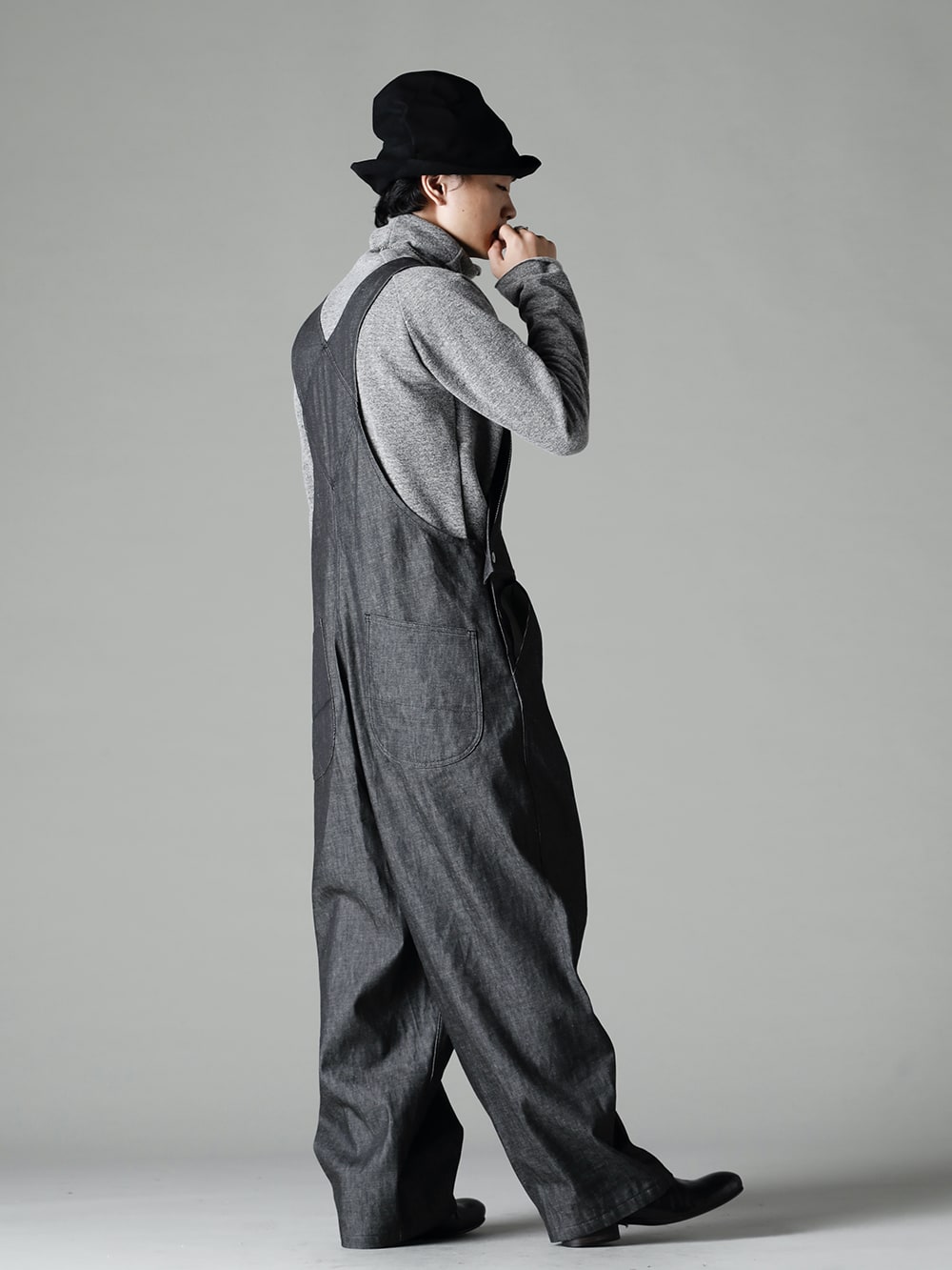 KLASICA(クラシカ) 22-23AW(秋冬) オールブラック or グレーミックス - 22C-78OVA-MB クロッチ オーバーオール - 10oz ブラック デニム TTC-wmpl-Grey-Beige イタリア マペル ウールニットボトルネック グレーベージュ RH-PK-006-Black イージリーバーン ラビット ファー フェルト ロング ハット ブラックEB Derby-W-Hidden-Laces-Kangaroo-Black W. ヒドゥン レース ダービーシューズ カンガルー ブラック 3-004