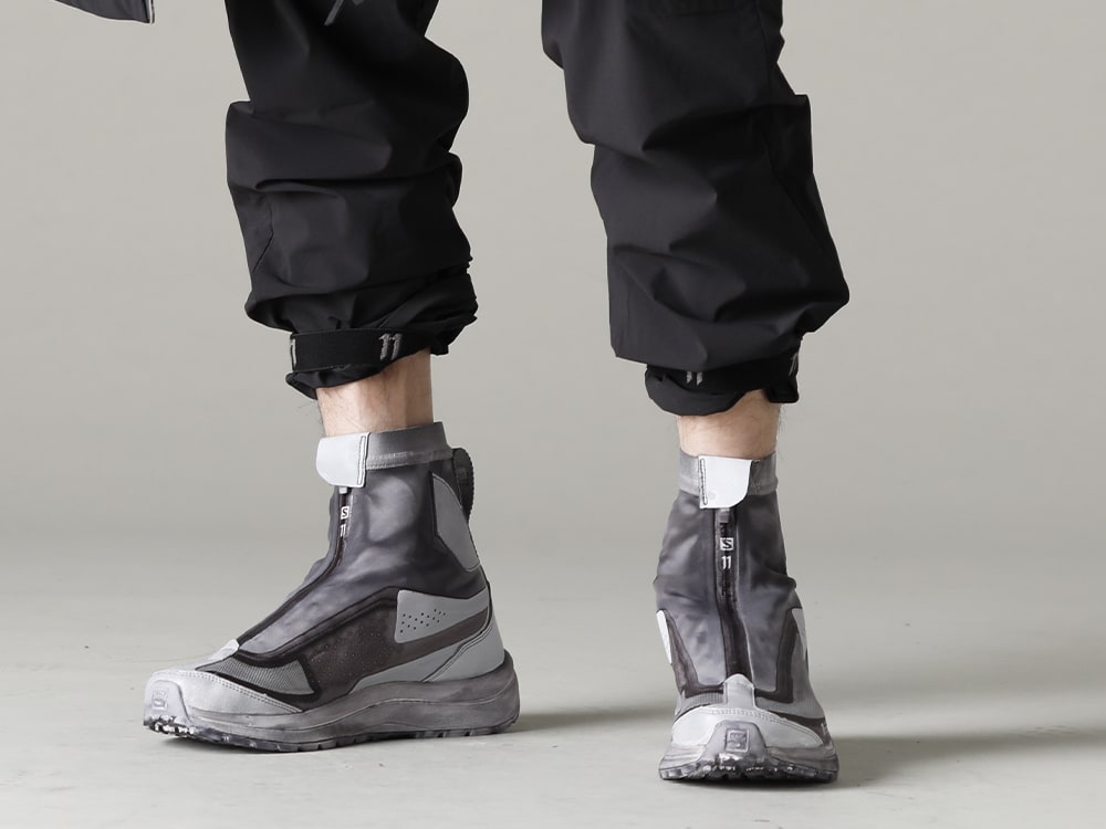 11 BY BORIS BIDJAN SABERI 22-23AW Roll-up and sneaker combination for an urban feel - P22-F1343-Black P22 F1343 Black BAMBA2-HIGH-11XS-WH-WH-WH-LIGHT-GREY BAMBA2 HIGH 11XS WH/WH/WH LIGHT GREY 3-004