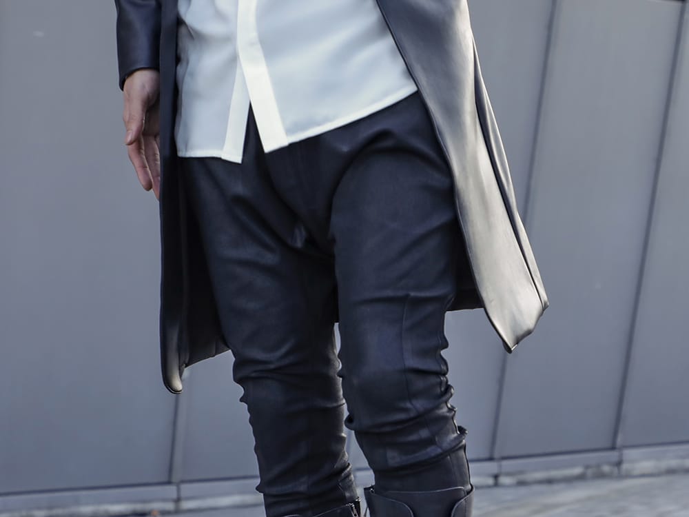 kiryuyrik 2022-23AW - Hardness is added to the silhouette of the brand's standard. - KO-HP32TP-904(Coating High Tension Jersey Saruel Tape Pants) - 3-004