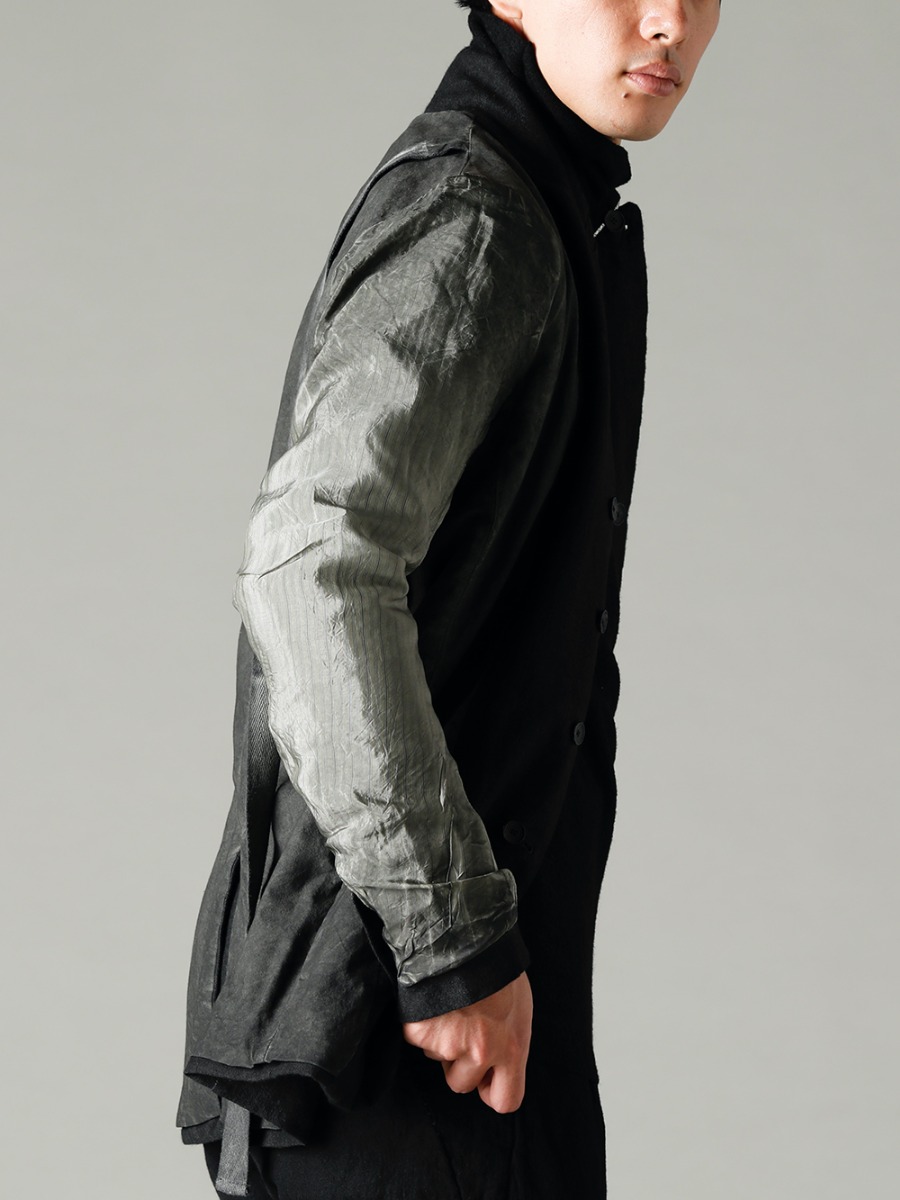 masnada 22-23AW The 4-B Peak Lapel Jacket with its expressive three-color gradient. - M2921 Reversible Jacket 3-005