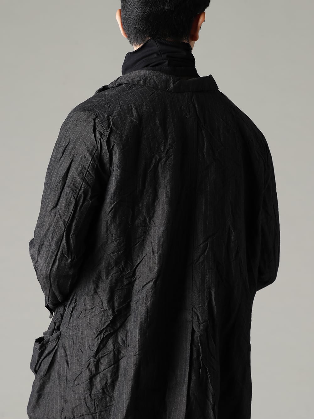 GARMENT REPRODUCTION OF WORKERS 22-23AW Coexistence of unique design and brand identity  - Arthur-Coat-Gray-Stripe Arthur Coat Gray Stripe - TTW-wn Wool Bottle Neck Knit Black 2-004