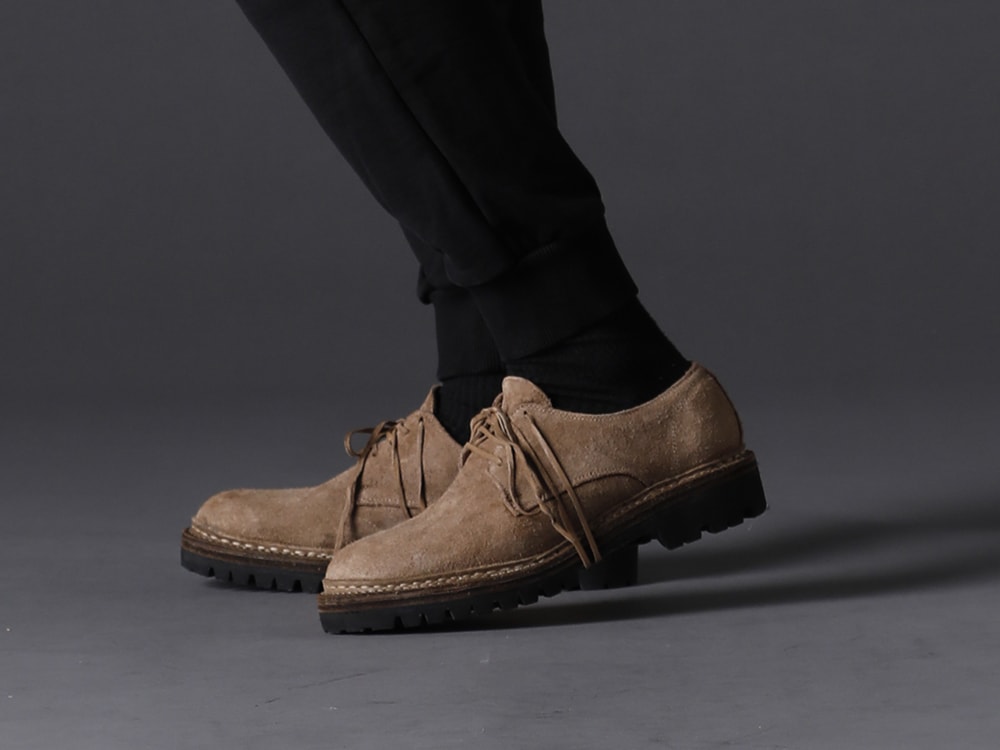 The Viridi-anne 22-23AW Silhouettes that are easy to balance with this season's outerwear - VI-3540-04Cotton brushed lining Jogger pants Classic Derby Sole Rubber Norwegian Process - Horse Full Grain Leather - 792V_N CO93T 3-004