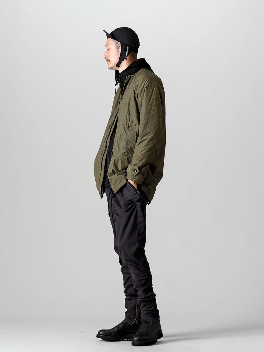 RIPVANWINKLE 2022-23AW Styling Shirtcoat style using comfortable hoody as innerwear - RB-435-D.Khaki - Anorak Shirt Coat D.Khaki - RB-427-Black - Motorcycle Hoodie Black - RB-410-Ink-Black - Motorcycle Easy Ink Black 1-001