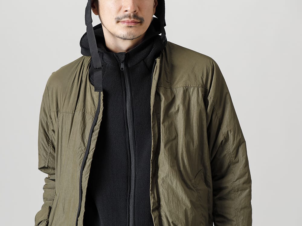 RIPVANWINKLE 2022-23AW Light outerwear with cotton padding that is useful for its lightness of taffeta  - RB-435-D.Khaki - Anorak Shirt Coat D.Khaki - RB-427-Black - Motorcycle Hoodie Black 2-001
