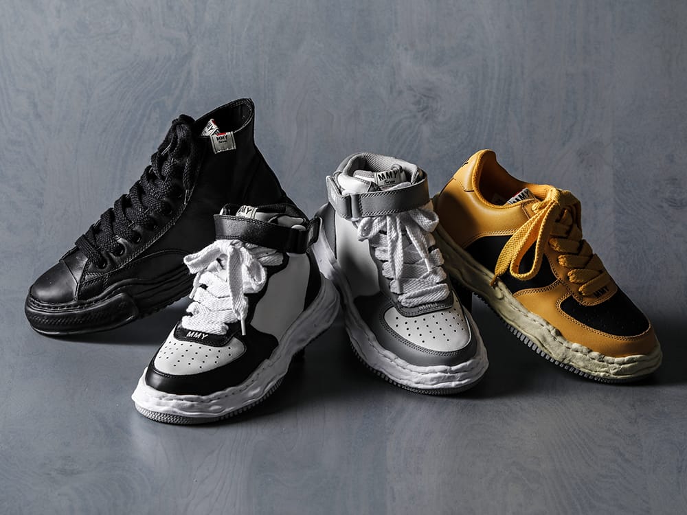 Maison MIHARAYASUHIRO 2022-23AW - Wayne low - leather low top sneakers with WM and F.C. Real Bristol sweatpants style! - Maison MIHARAYASUHIRO Original Sole Sneakers A08FW705-Gray-White--WAYNE high- Original sole leather High-Top sneakers Gray / White - A08FW705--WAYNE high- Original sole leather High-Top sneakers Black / White - A06FW735-black-black-Original sole leather hi-top sneaker Black / Black  - A09FW730-Yellow-Black-New sole -WAYNE Low- leather Low-top sneakers Yellow / Black 4-001