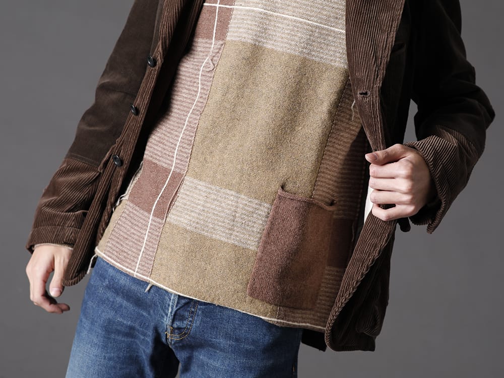 ザ ヴィリディアン 2022-23AW - 季節感を生み出してくれるコーデュロイジャケット - VI-3520-06(コーデュロイ ジャケット) VI-3529-07-Beige(チェック P/Oニット ベージュ) - 2-006