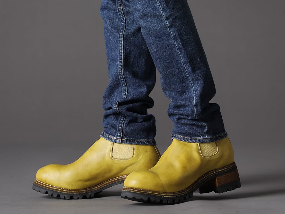 グイディ 2022-23AW - カジュアルの王道、デニムパンツとブーツでカジュアル感をプラスα - PL06V-CO81T(サイドゴアアンクルブーツビブラムソール - ホース フルグレイン レザー CO81T) - 3-006