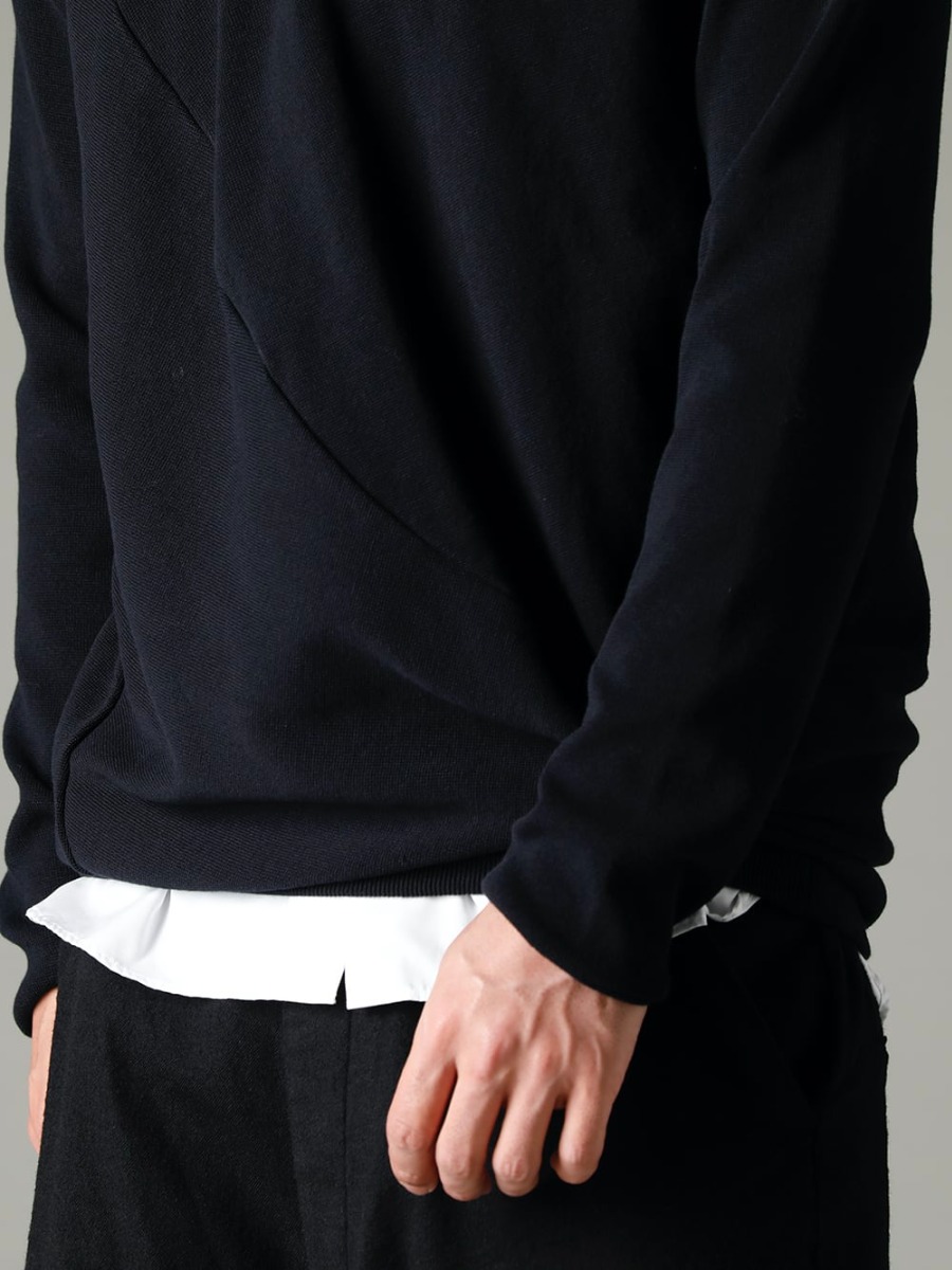 GARMENT REPRODUCTION OF WORKERS(ガーメント リプロダクション オブ ワーカース) 22-23AW(秋冬)  ニットソーは、ニット生地を縫製して仕立てた薄手のニットのようなアイテム - Quasimodo-Knit-Sew-Black カジモド ニット ソー ブラック - SH-035 シャツ トーマス メイソン 1-001