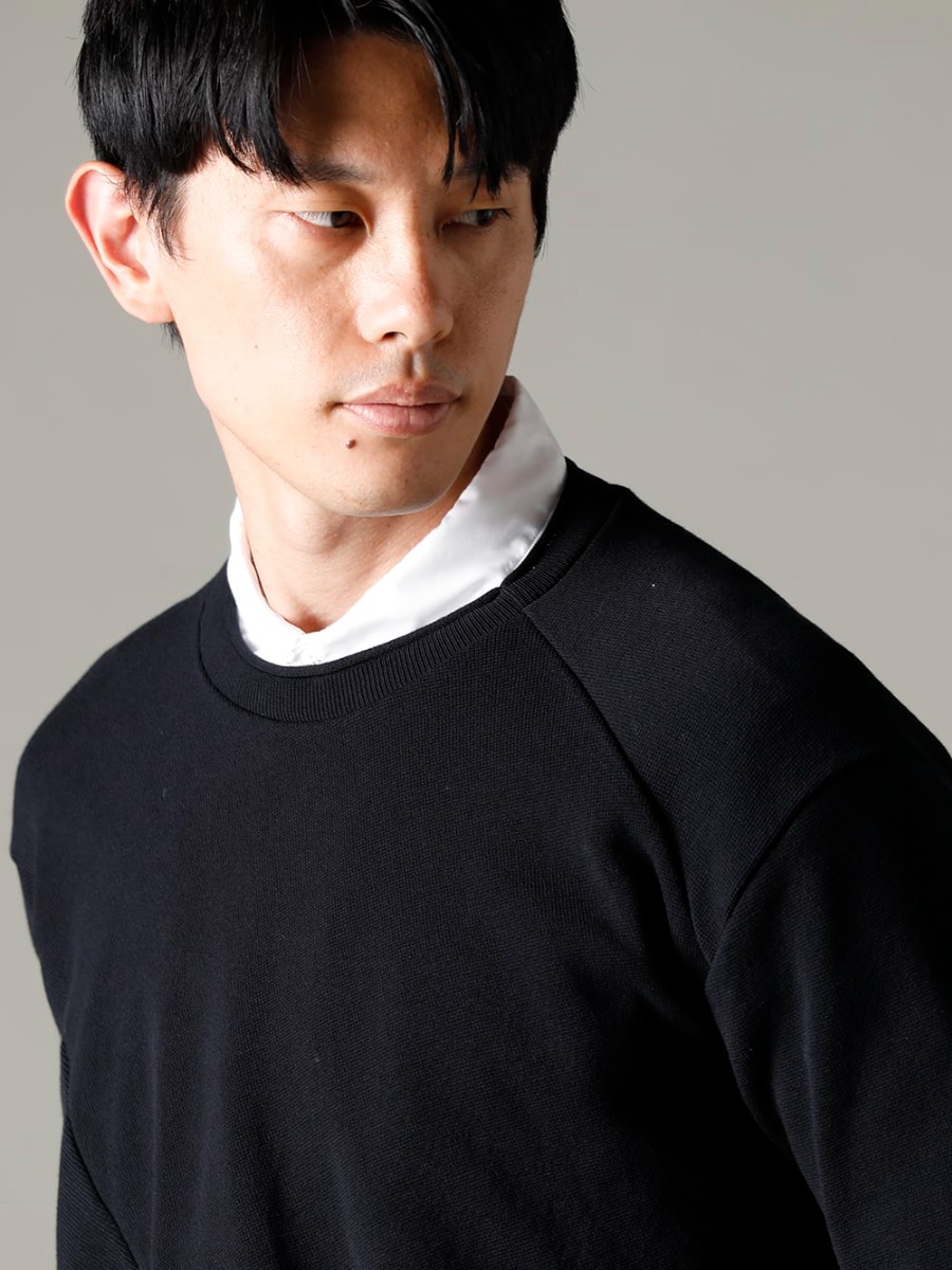 GARMENT REPRODUCTION OF WORKERS(ガーメント リプロダクション オブ ワーカース) 22-23AW(秋冬)  ニットソーは、ニット生地を縫製して仕立てた薄手のニットのようなアイテム - Quasimodo-Knit-Sew-Black カジモド ニット ソー ブラック - SH-035 シャツ トーマス メイソン 1-003