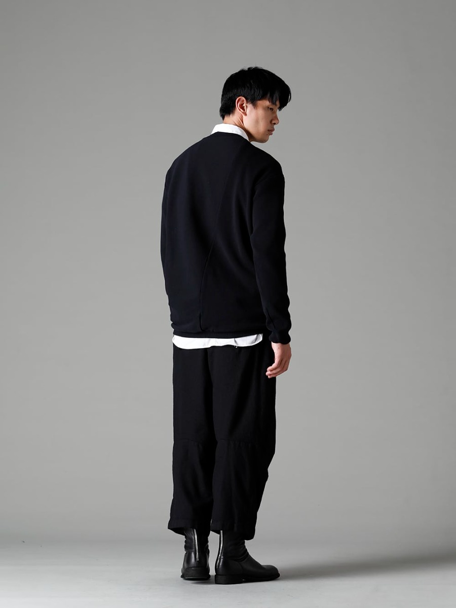 GARMENT REPRODUCTION OF WORKERS(ガーメント リプロダクション オブ ワーカース) 22-23AW(秋冬)  ニットソーは、ニット生地を縫製して仕立てた薄手のニットのようなアイテム - Quasimodo-Knit-Sew-Black カジモド ニット ソー ブラック - SH-035 シャツ トーマス メイソン - Arthur-Pants-Wool-Black アーサー パンツ ウール ブラック - 788Z_H バックジップブーツ ダブルソール - ホース フルグレイン レザー 1-003
