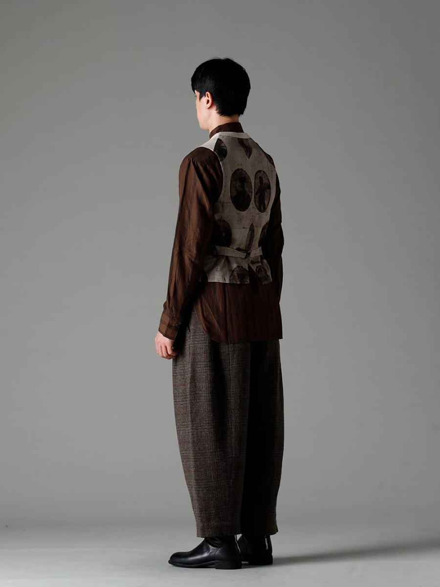 ZIGGY CHEN 22-23AW Standard yet unique single-breasted shirt  - 0M2230108 Wide Simple Waistcoat - 0M2230706 Front Slit Pocket Shirt - 0M2230532 Front Pleats Dropped Crotch Trousers - 788Z_H Back Zip Boots Double Sole - Horse Full Grain Leather 2-003