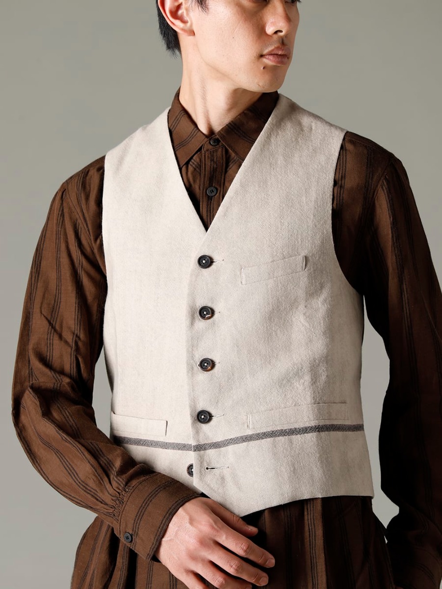 ZIGGY CHEN 22-23AW Standard yet unique single-breasted shirt  - 0M2230108 Wide Simple Waistcoat - 0M2230706 Front Slit Pocket Shirt - 0M2230532 Front Pleats Dropped Crotch Trousers - 788Z_H Back Zip Boots Double Sole - Horse Full Grain Leather 2-005