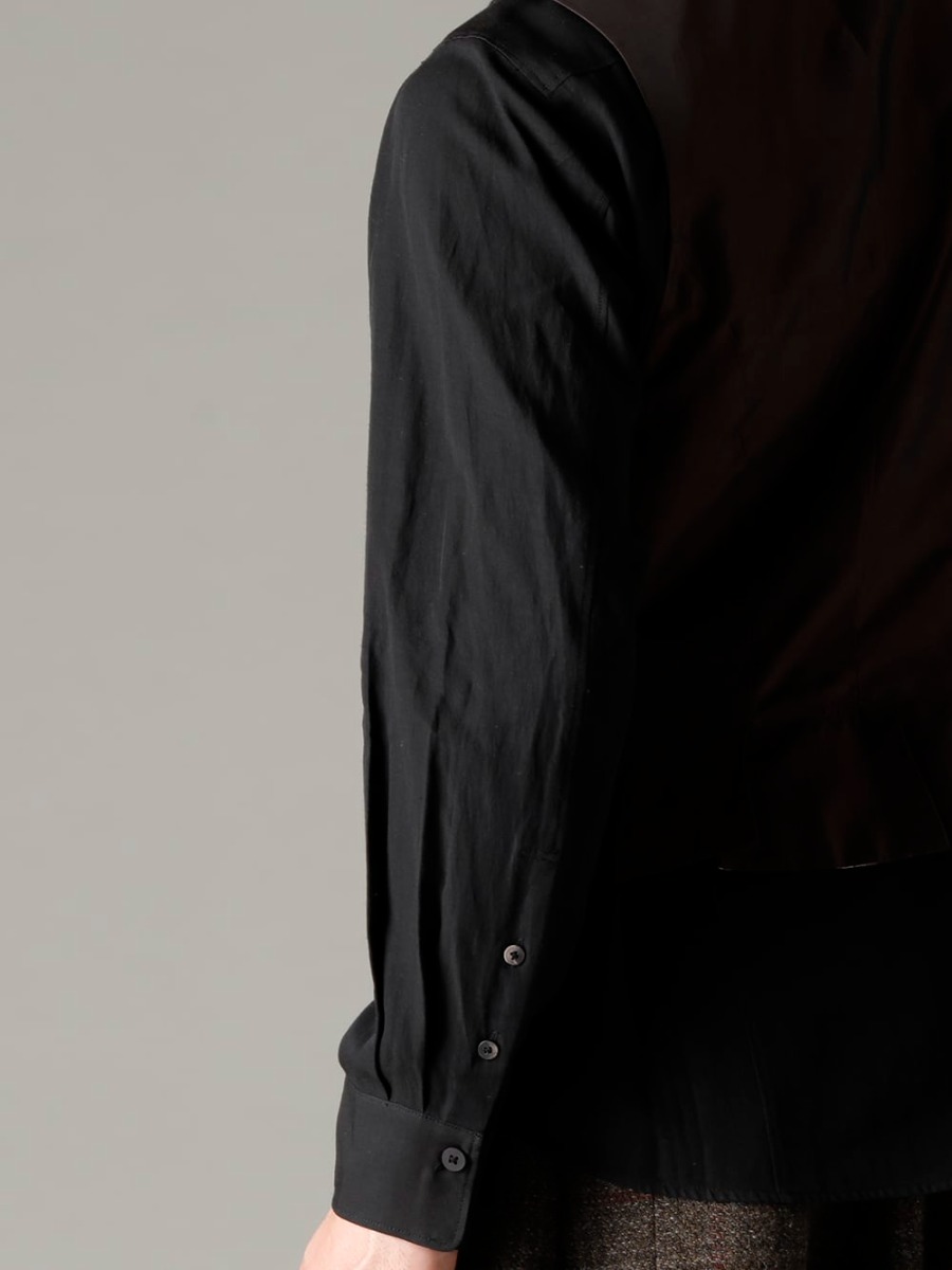 ZIGGY CHEN 22-23AW Coordinating items, each with their own characteristics - 0M2230103 Double Breasted Stripe Waistcoat - 0M2230709 Mandarin Collar Pocket Shirt - 0M2230532 Front Pleats Dropped Crotch Trousers - 788Z_H Back Zip Boots Double Sole - Horse Full Grain Leather 3-003