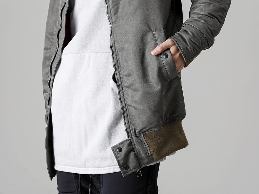 RIPVANWINKLE - リップヴァンウィンクル 2022-23AW 絶妙なサイズ感を生み出したMA-1とプルオーバージャージー  - RB-436-Vintage-Khaki - MA-1 ヴィンテージ カーキ - RB-424-Ice-Gray - プルオーバー ジャージー アイスグレー 2-003