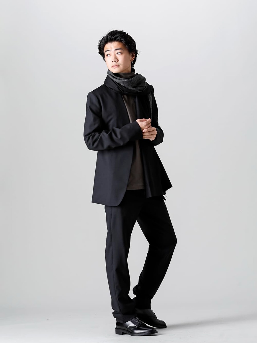 Maison Margiela 2022-23AW Styling Easy to use on and off, Maison Margiela's signature collarless jacket setup! - S50BN0447 - Minimal Jacket - S50KA0530 - Drawstring Pants - IH-22SS-S001-RC - Leather Shoes 1-002