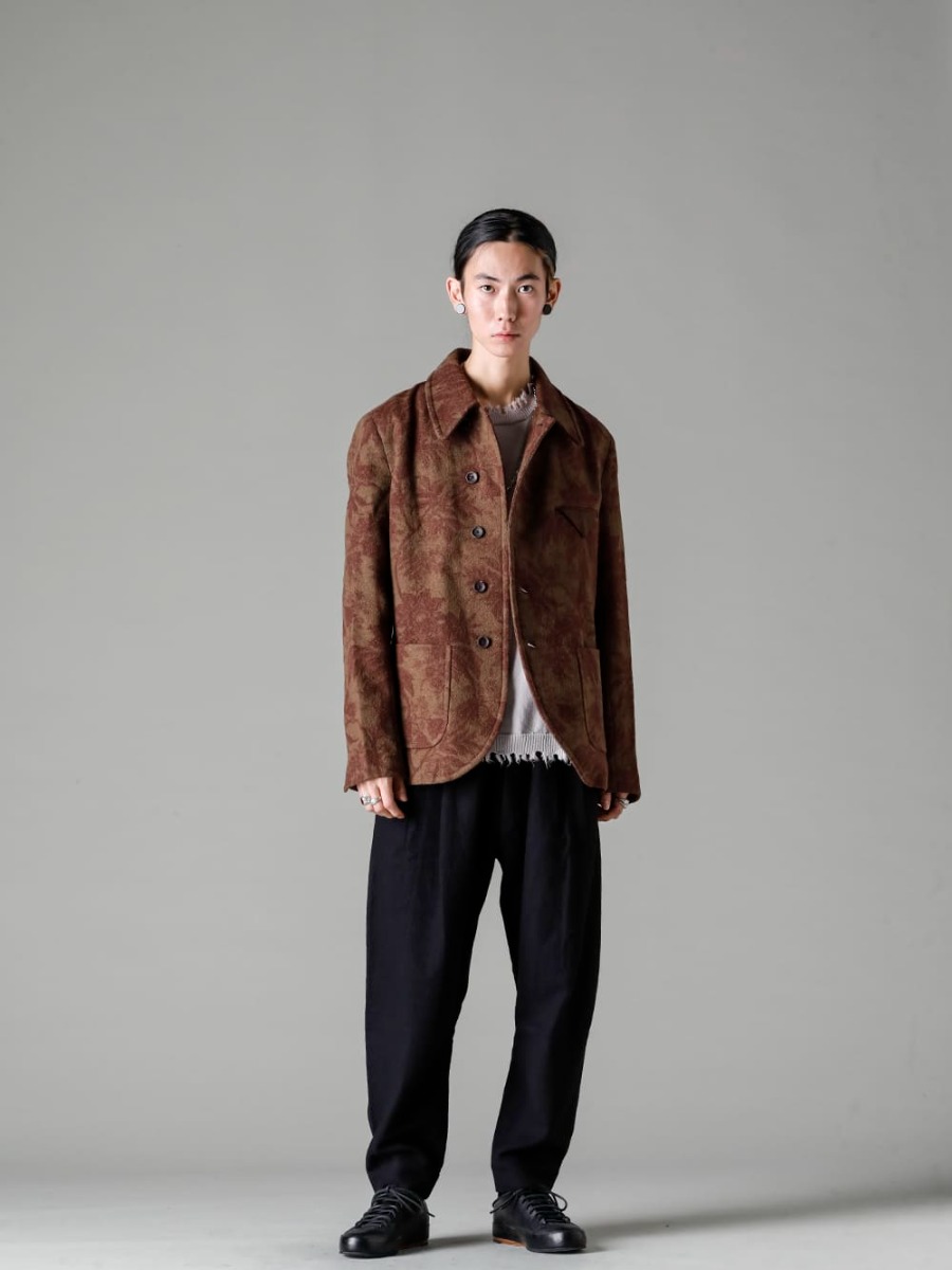 UMA WANG-Uma Wang 22-23AW (Fall/Winter) Styling Simple Autumn Style with Gerochristo Jewelry Accents - UM6507-Jade Jacket - UK7553-Off-White-Long Sleeve Knit Top. Off-White - 0M2230512-Horizontal Seam Tapered Cut Trousers - PL10L-BLKT-Orthopedic Derby Shoes Horse Full Grain Leather - PL10L 1-003