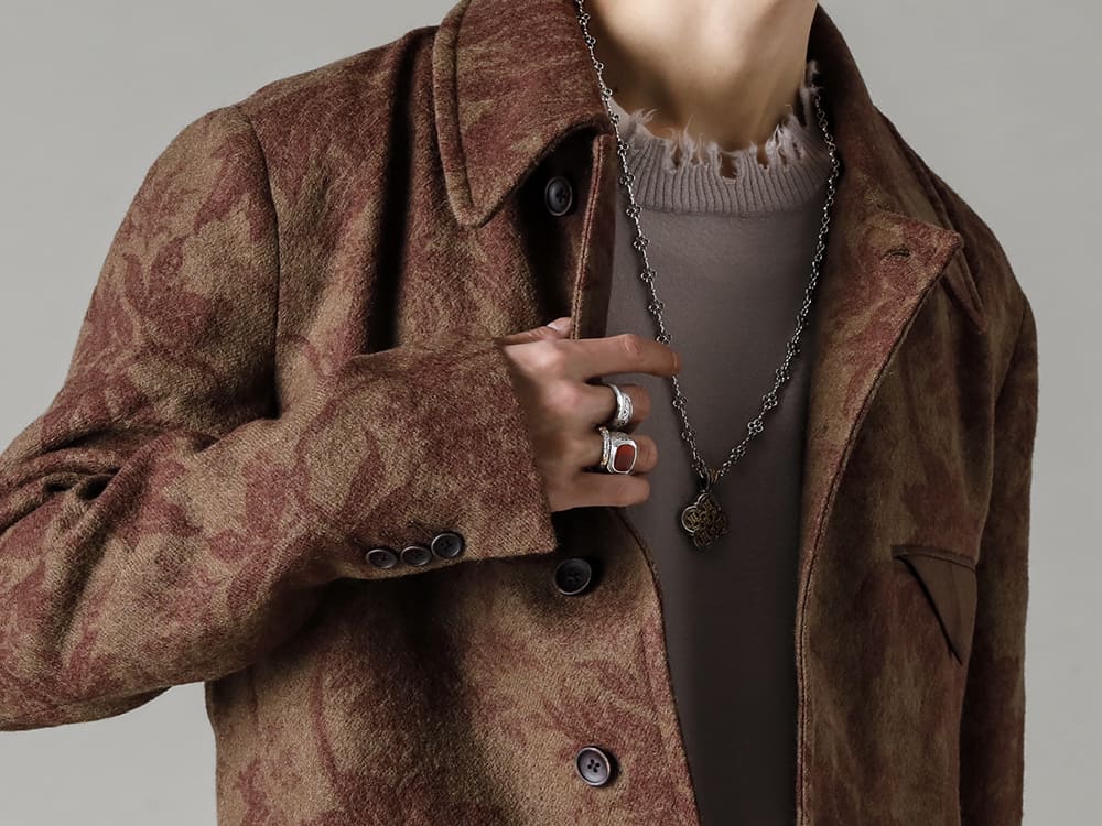 UMA WANG-UMA WANG 22-23AW(Autumn/Winter) Coat-like semi-double jacket easy to handle this season - UM6507-Jade jacket - UK7553-Off-White-Long sleeve knit top. Off-White 2-003