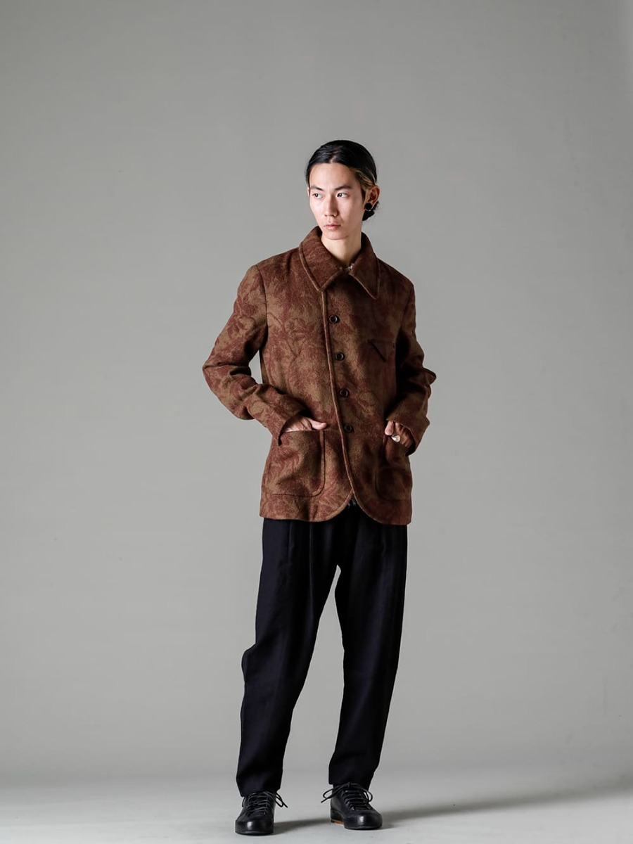 UMA WANG-UMA WANG 22-23AW (Fall/Winter) Styling - FEIT Classic Low Leather sneakers that also match beautiful jacket style 0M2230512-Horizontal seam Tapered cut trousers - PL10L-BLKT-Orthopedic derby shoes Horse full grain leather - PL10L 3-005