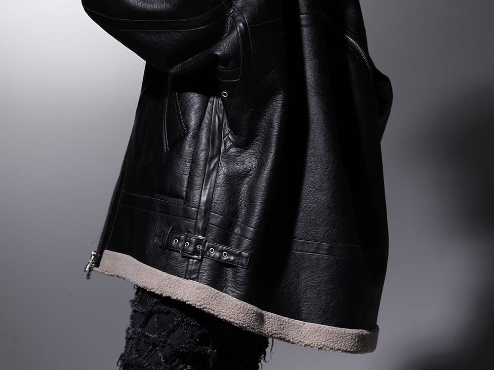 タカヒロミヤシタ ザソロイスト 2022-23AW - 今季を象徴するデザインが特徴のヘビーアウター - sj.0013AW22(ダブルジップ バルーンシェイプド フェイクムートン フライトジャケット) - 2-007