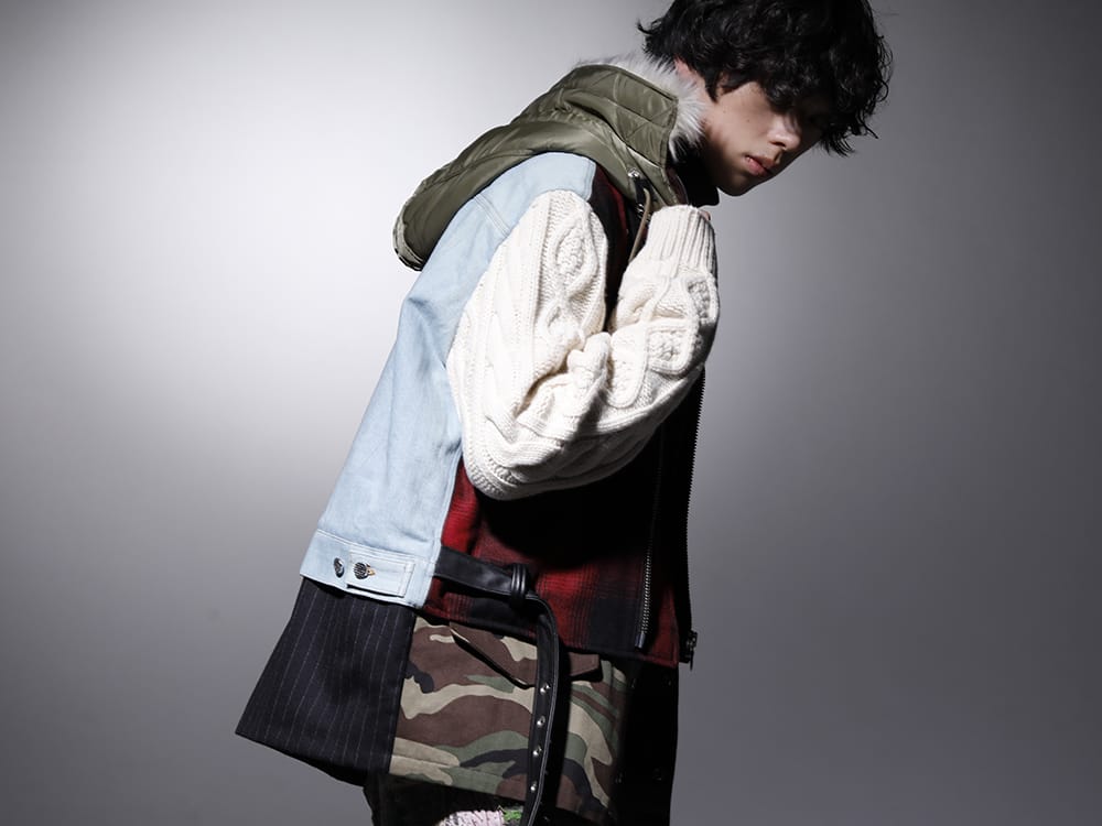 フェノメノン 2022-23AW - 複数素材を1着に落とし込んだ贅沢なジャケット - ILLJK22A-008(ミックスジャケット) - 2-002