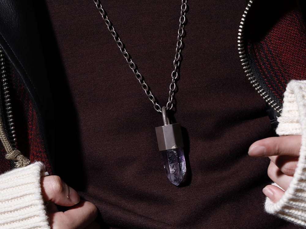 パーツ オブ フォー 2022-23AW - 複数素材を1着に落とし込んだ贅沢なジャケット - R-198-MA+BAQ(Talisman necklace SPECIMEN Brandberg Amethyst Quartz) - 2-009