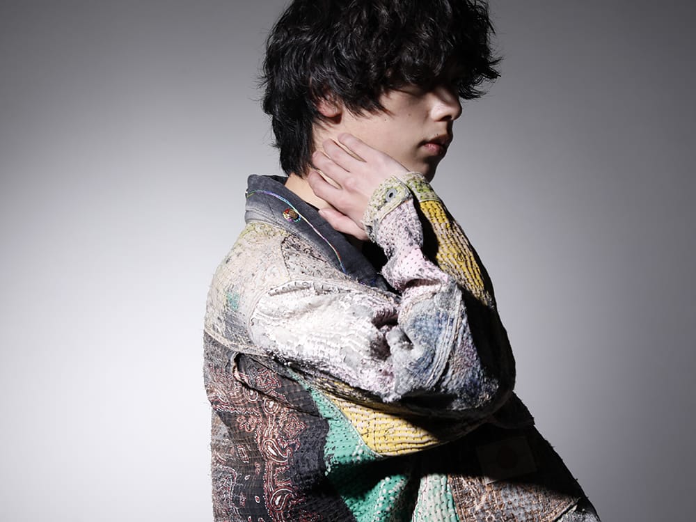 プロレタ リ アート 2022-23AW - BOROを想起させるウェアラブルなアートピースに昇華された、デニムジャケット - UROBOROS-DENIM-JACKET-MULCH-XL-22-23AW(デニムジャケット 2nd タイプ ビーズ付き) - 2-004