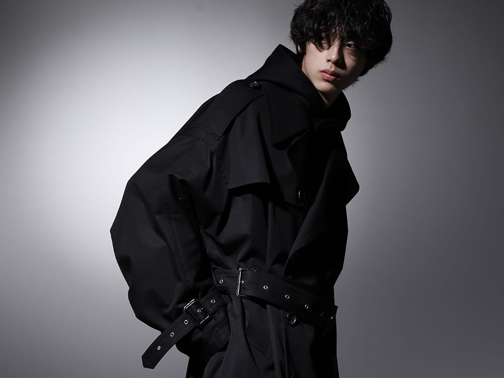 タカヒロミヤシタ ザソロイスト / ヌード マサヒコマルヤマ 2022-23AW - A trench coat with fine details to enjoy. - sj.0010AW22(ダブルジップ バルーンシェイプド トレンチコート) NU-1648(フリース ニット オーバーサイズ フーディー) - 2-004